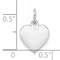 Sterling Silver Heart Charm 0.018" 10.3mm Jewerly 11mm x 10mm